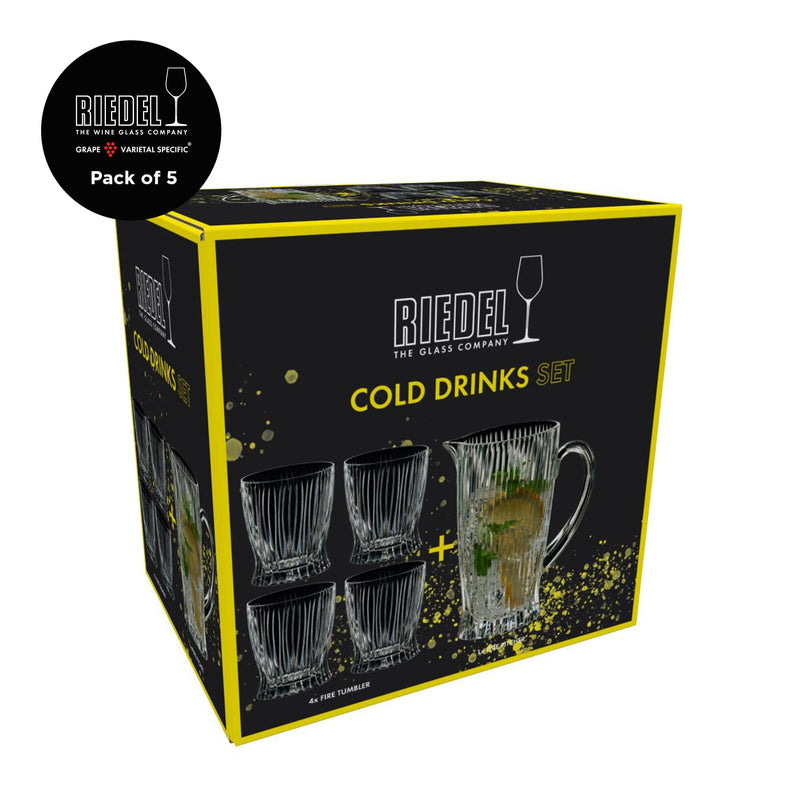 Riedel - Tumbler Collection - Cold Drinks Set - 4 Fire Tumbler + 1 Pitcher