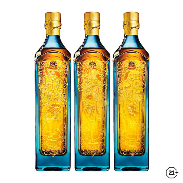 Johnnie Walker - Blue Label - Fortune, Prosperity and Longevity - Blended Whisky - 1L - 3btls