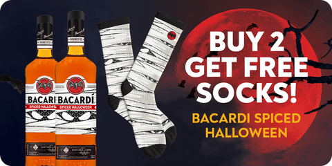 Buy 2 btls Bacardi Spiced Halloween 750ml, get 1 pair of socks