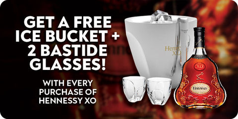 Hennessy XO Ice Bucket & 2 pcs of Bastide glasses  for every purchase of 2 bottles