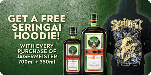 Get A Free Seringai Hoodie! With every purchase of Jagermeirster 700ml + 350ml