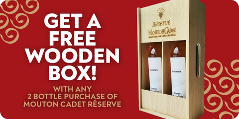 Mouton Cadet - Buy any 2 bottles Get a Free Wooden Box