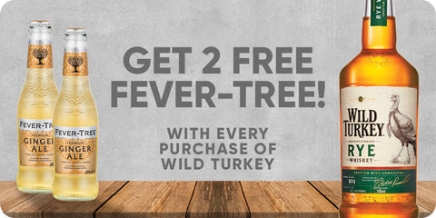 Wild Turkey Rye Bourbon - FREE GIFTS 2bottles Fever Tree Ginger Ale