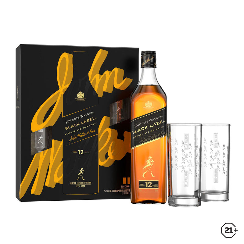 Johnnie Walker - Black Label - Blended Whisky - Gift Pack - 700ml