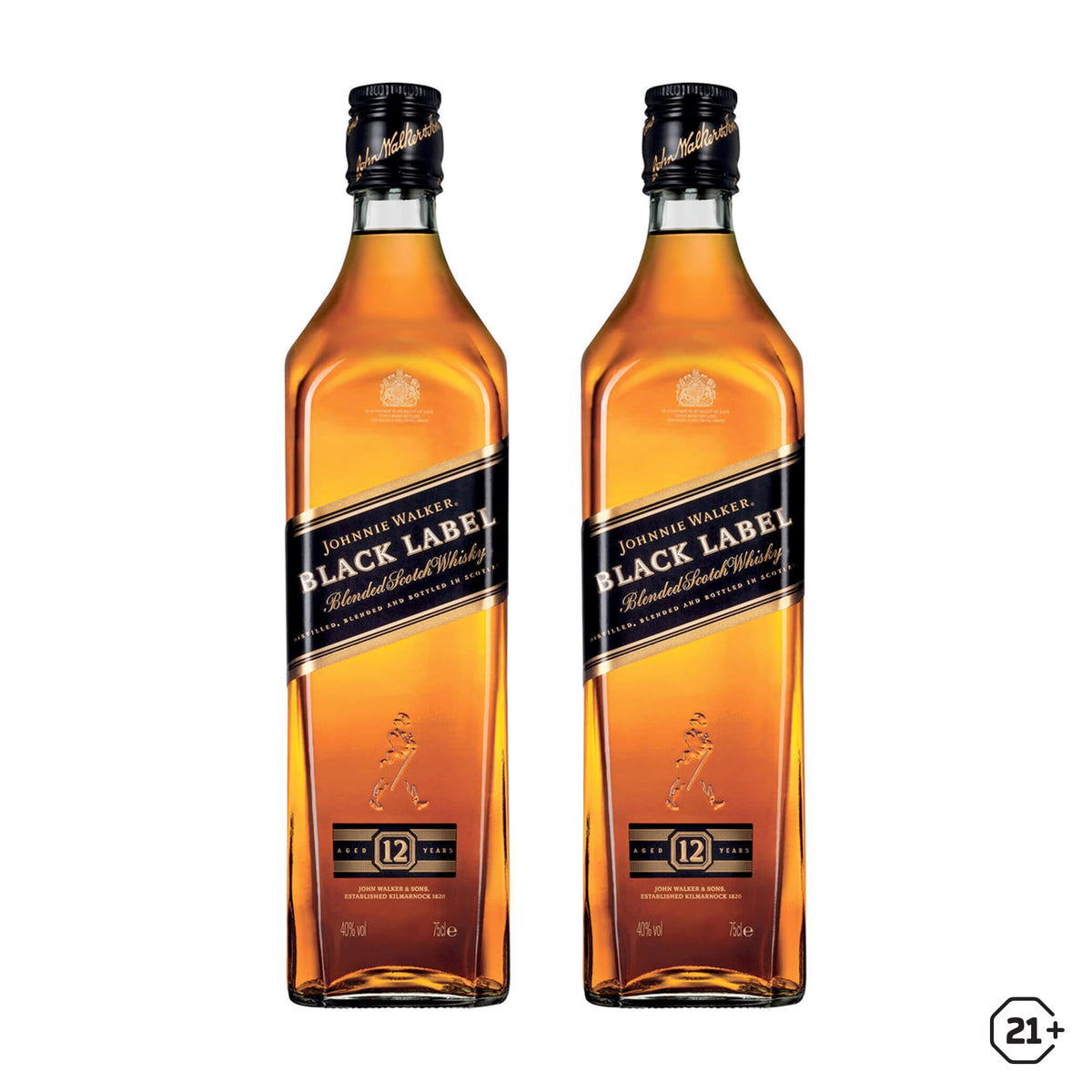 Johnnie Walker Black Label 2本セット　古酒 古酒BLACK LABELジョニーウォッカ 2本ブラックラベルウォッカ