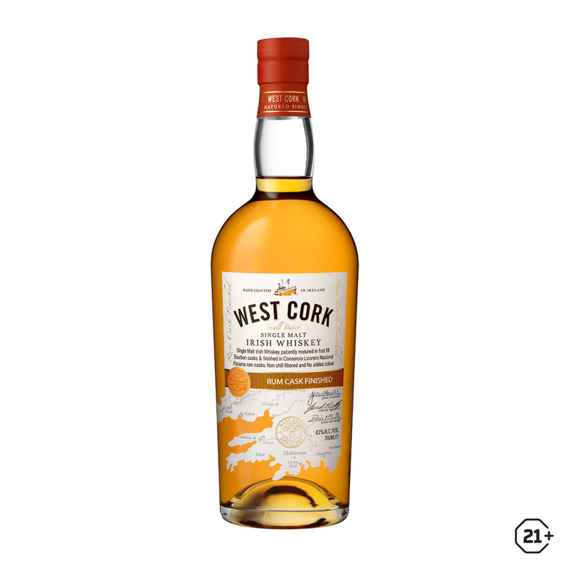 West Cork - Small Batch Rum Cask - Single Malt Whiskey - 700ml