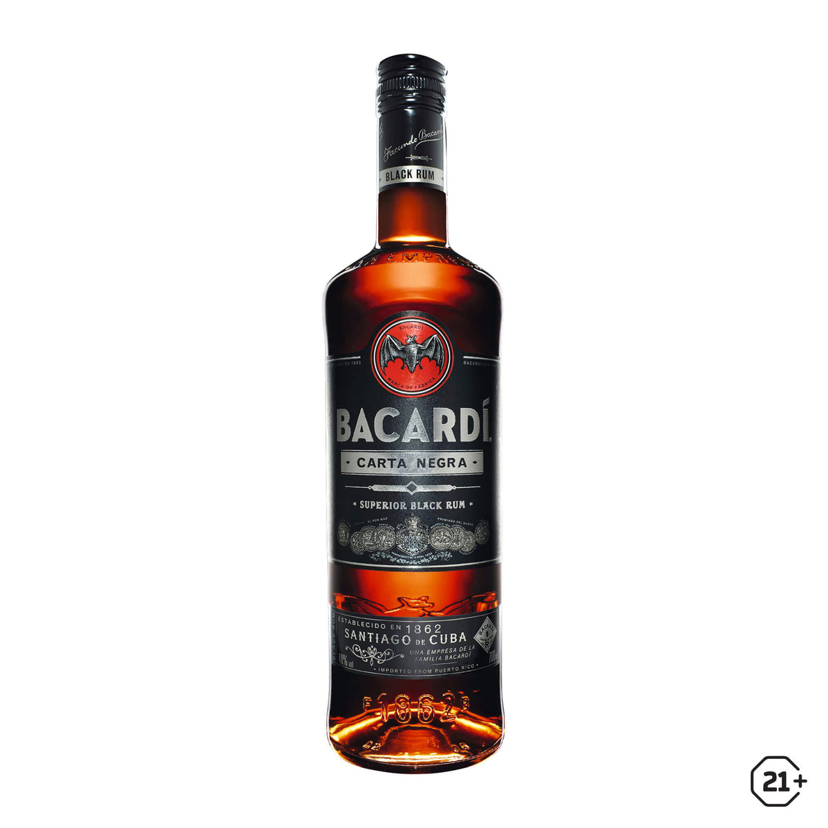 Bacardi・Rum・Black（古酒） Bacardi - Carta Negra (Black Rum) 750ml