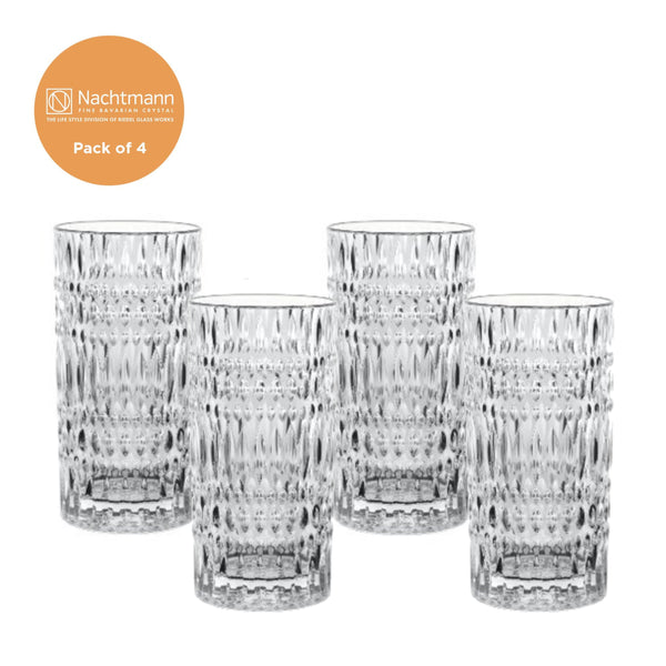 Set of 4 Nachtmann Shu Fa Crystal Highball Longdrink Glasses